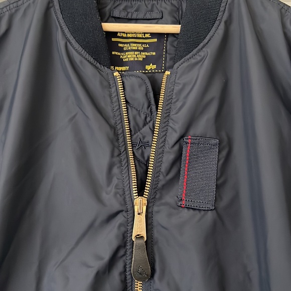 Alpha Industries Bomber Jacket - Navy Blue - Picture 2 of 10